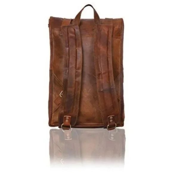 New Handmade Goat Leather backpack 15 inch - Picture 4 of 10